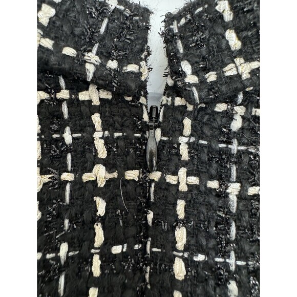NWOT Talbots Double Breasted Tweed Mini Petite Size 10 Dress V Neck Black White - Picture 11 of 11